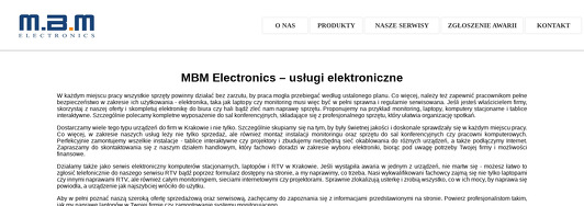 MBM Electronics sp.j. M.Francuz, B.Śliwa